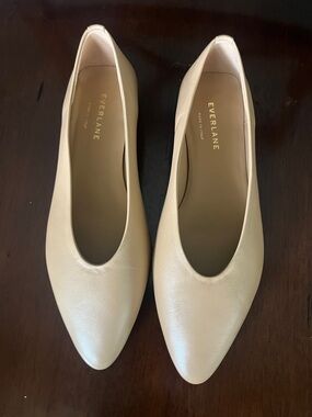 Everlane Cream Pointed Ballet Flats